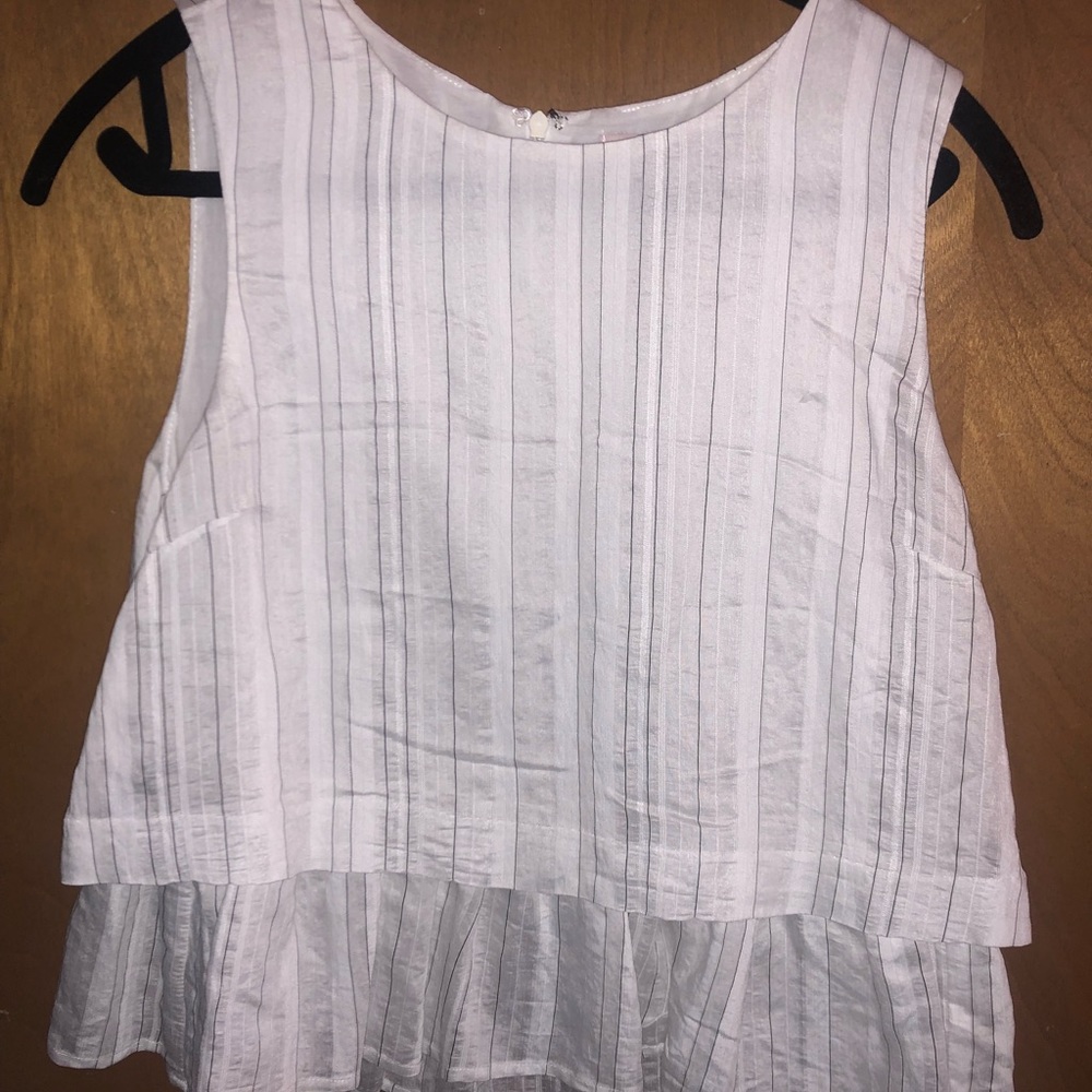 Black and White ruffle top